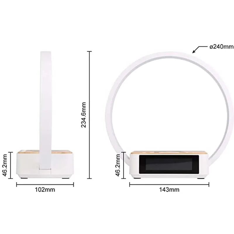 Multifunctional Night Light Atmosphere Lamps Digital Alarm Clock Speaker Wireless Charger Children Sleep Bedroom Decoration 2025