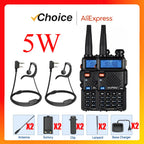 2pcs BAOFENG UV-5R 5W 8W High Power Dual Band Two Way Radio Long Range Handheld Portable Walkies Talkies For Hunting