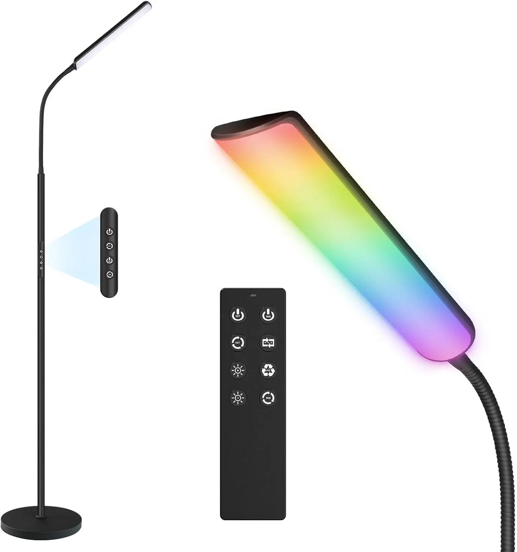 LED Floor Lamp, Bright 15W Floor Lamps for Living Room with 1H Timer, Stepless Adjustable 3000K-6000K Colors & Brightness