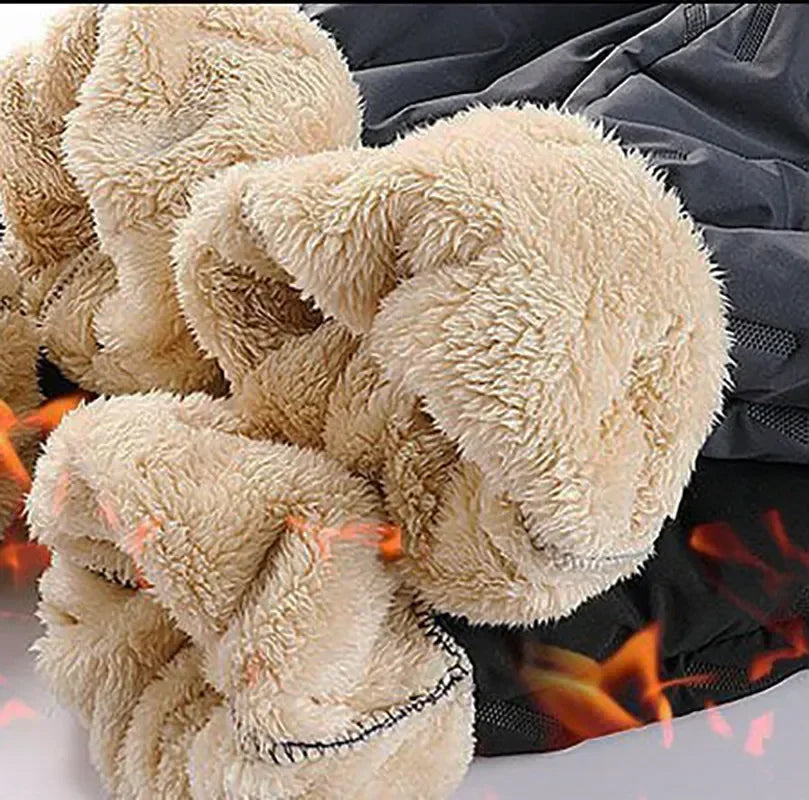 Winter Down Cotton Pants Men's Outdoor Plush Thick Velvet Warm Sports Pants Lambswol Casual Waterproof Windproof Ski Pants 7XL