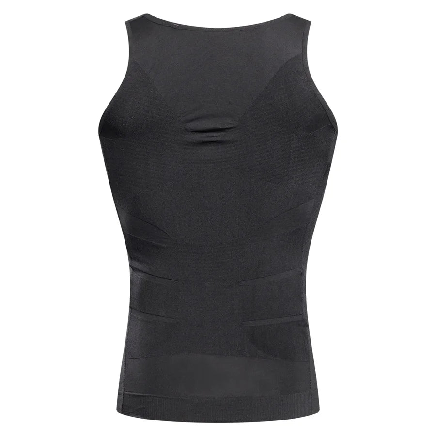 Mens Slimming Body Shaper Shapewear Abdomen Compression Shirt to Hide Gynecomastia Moobs Workout Tank Tops Undershirts