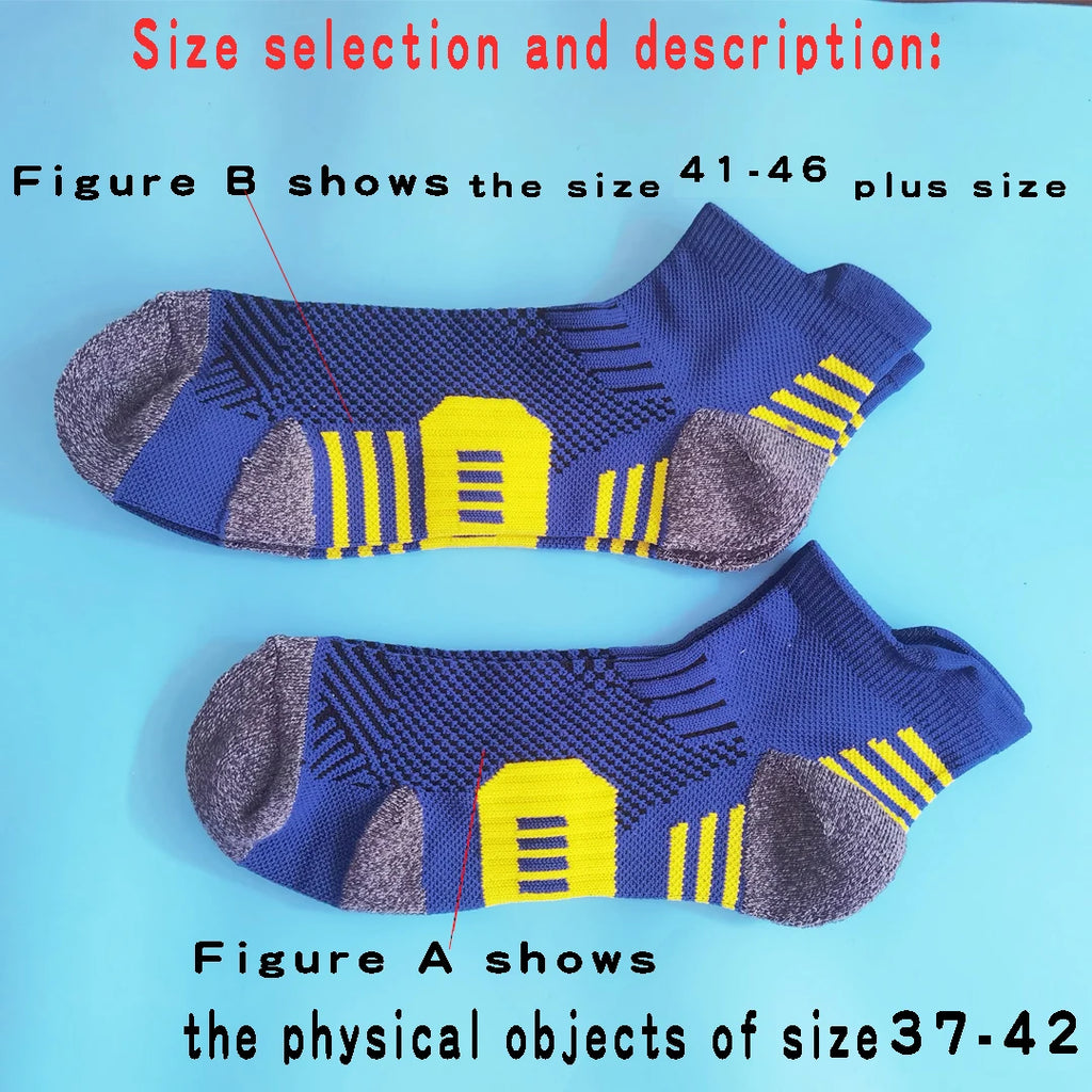 3Pair Professional Fitness Sports Socks Towel Bottom Non-Slip Running Socks Men Women Short Quick-Drying Basketball Training Sox