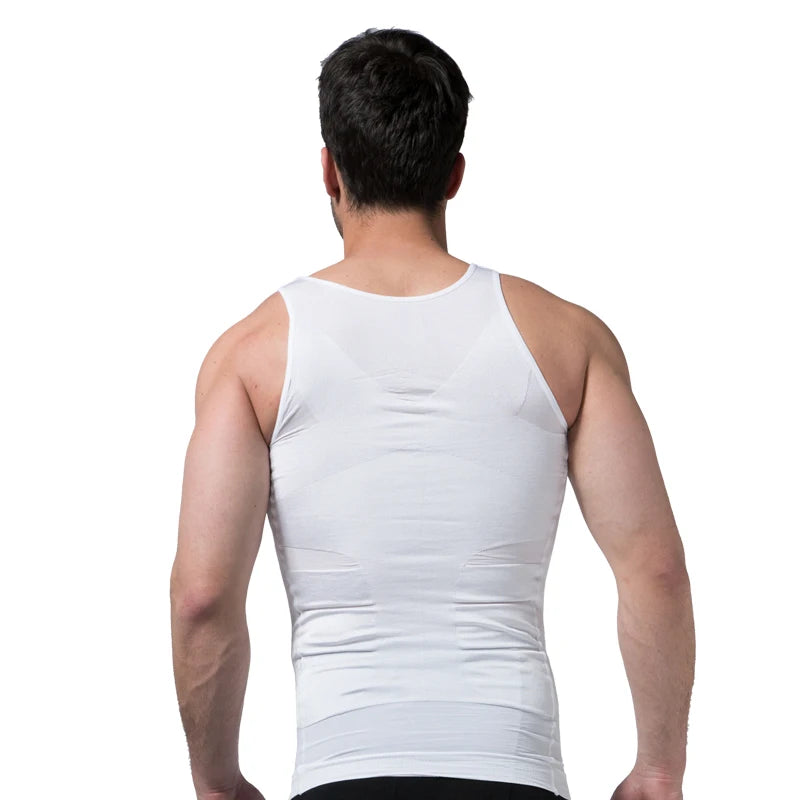 Mens Slimming Body Shaper Shapewear Abdomen Compression Shirt to Hide Gynecomastia Moobs Workout Tank Tops Undershirts