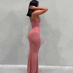 Satin Slip Sleeveless Backless Maxi Dress Women 2023 Summer Bodycon Elegant Sexy Outfits Ladies Birthday Party Club Sundress
