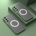 Matte Magnetic For Samsung Galaxy S24 S23 S22 S21 S20 Ultra Plus FE A54 A53 A13 Note 20 10 5G Case Frosted Wireless Charge Cover