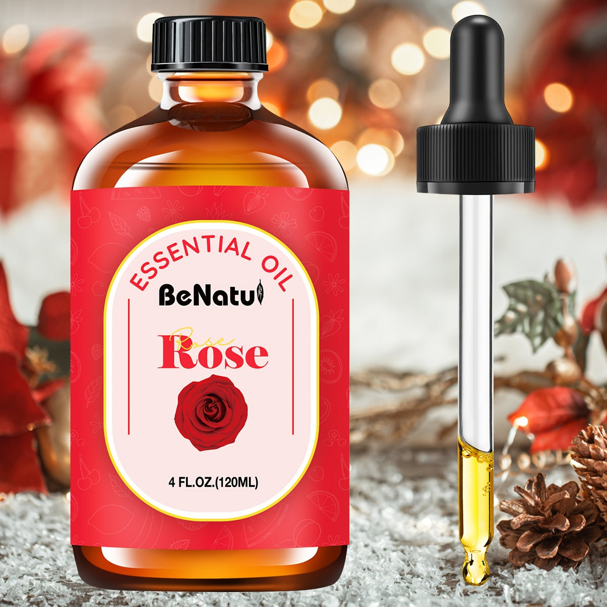 Benatu 4.06oz Rose Essential Oil Moisturize And Soothe Dry Skin-For Diffuser Essential Oil, Oil Diffuser, Essential Oil Diffuser-Valentine'S Day Gifts