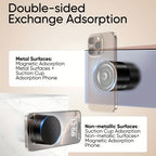 1pc Metal Vacuum Magnetic Suction Phone Holder, Strong Suction Cup Mount for Home, Car, Kitchen, Bathroom - Stable and Firm Grip, Home Gadget Organizer | Modern Phone Holder | Quality Suction Attachment, Phone Suction Grip