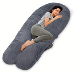 Pregnancy Pillow, U Shaped Full Body Pillows For Sleeping Support, 55in/60in Maternity Pillow For Pregnant Women With Cover