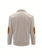 Men'S Casual Jacket for Autumn And Winter, Featuring a Loose Fit, Corduroy Fabric, Stand-Up Collar, Long Sleeves, And Button- Design.
