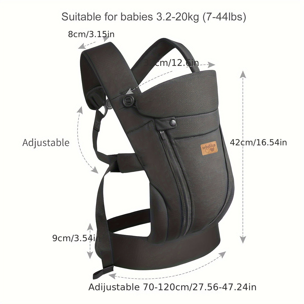 Vrbabies New Ergonomic Baby Carrier Newborn Toddler Wrap Carrier Hands Free Baby Sitting Support Sling Breathable Perfect For Infants Chest Sling For Babies Gift