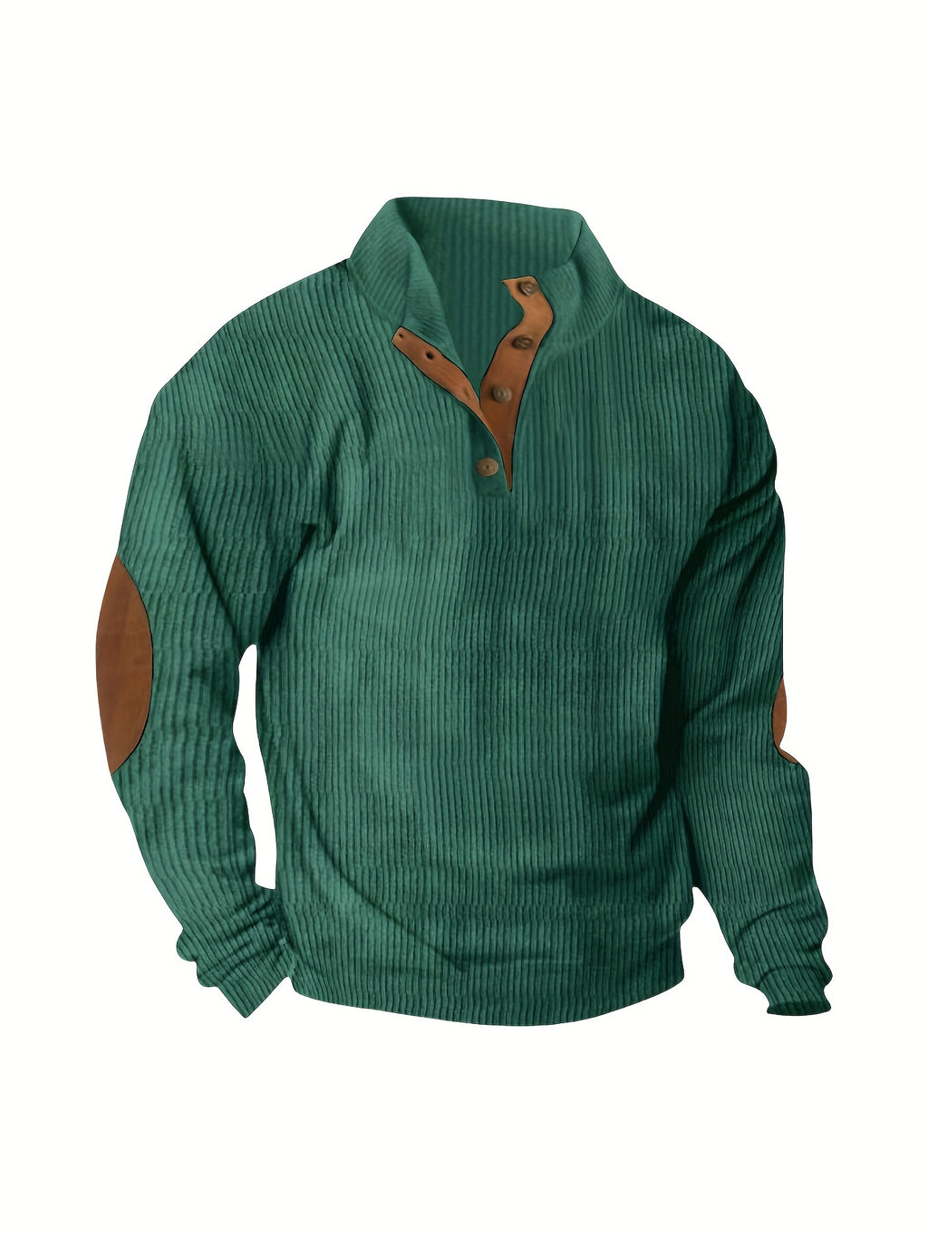 Men'S Casual Jacket for Autumn And Winter, Featuring a Loose Fit, Corduroy Fabric, Stand-Up Collar, Long Sleeves, And Button- Design.