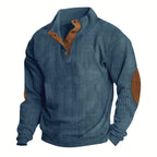 Men'S Casual Jacket for Autumn And Winter, Featuring a Loose Fit, Corduroy Fabric, Stand-Up Collar, Long Sleeves, And Button- Design.