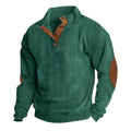 Men'S Casual Jacket for Autumn And Winter, Featuring a Loose Fit, Corduroy Fabric, Stand-Up Collar, Long Sleeves, And Button- Design.