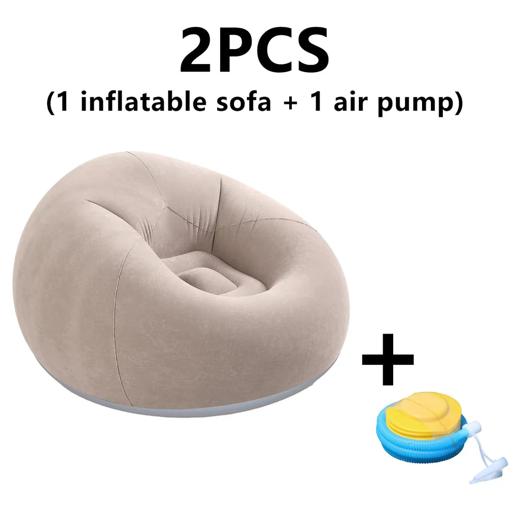 2pcs (1 sofa + 1 air pump) PVC inflatable sofa, suitable for camping, hiking and outdoor activities, Halloween/Christmas gifts