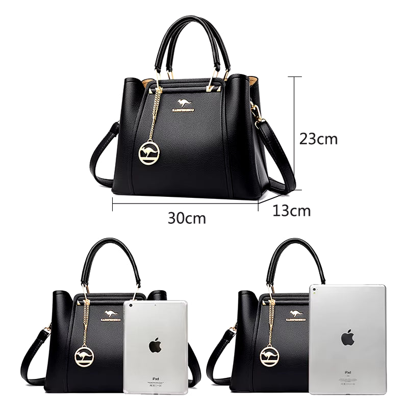 Luxury 3-Layer Leather Handbags for Women - Designer Crossbody Tote Bag with Large Capacity 2024