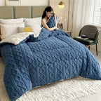 Luxurious Taffeta Comforter | Soft, Thick, and Warm - Machine Washable, Grey Polyester Cover, Microfiber Filling, Medium Weight, All-Season, Perfect for Bedroom, Guest Room, and Hotel Use