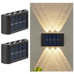 1pc 6-10 LEDs Solar Outdoor Wall Decorative Landscape Lighting Lights Fixtures Suitable For Courtyard Villa Fence Terrace Garden