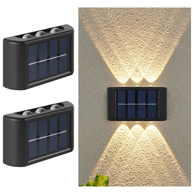 1pc 6-10 LEDs Solar Outdoor Wall Decorative Landscape Lighting Lights Fixtures Suitable For Courtyard Villa Fence Terrace Garden