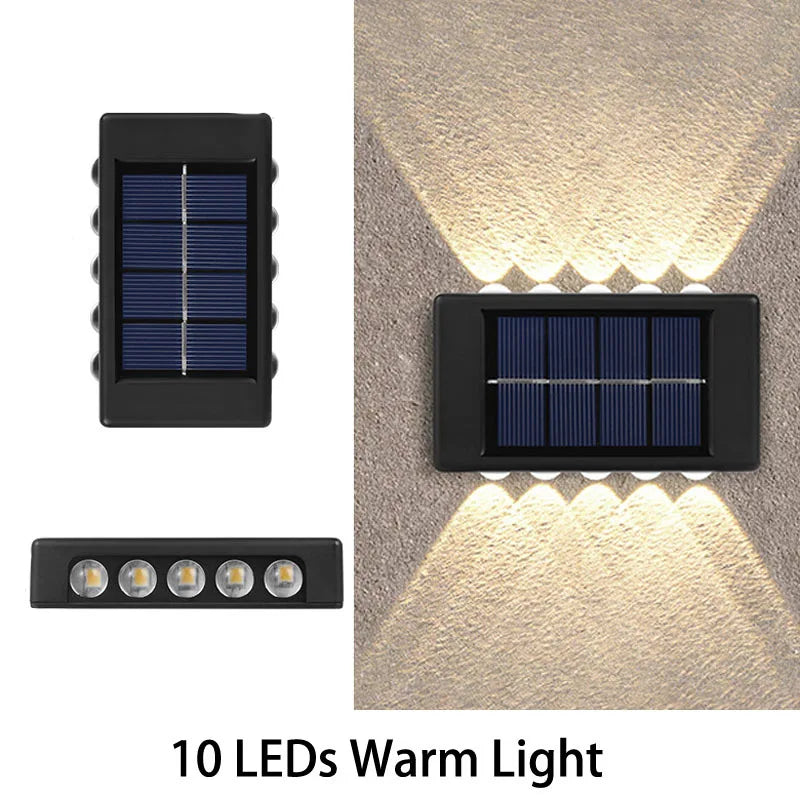 1pc 6-10 LEDs Solar Outdoor Wall Decorative Landscape Lighting Lights Fixtures Suitable For Courtyard Villa Fence Terrace Garden