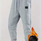 Men's 4-Color Options Compatible Sweatpants - Stretch Knit Joggers with Drawstring Waist, Belt-Like Design | Solid Color Options Black, Gray, Navy, White | Elastic Cuffs and Smooth Legs, Suitable for Gym, Casual, Casual Attir