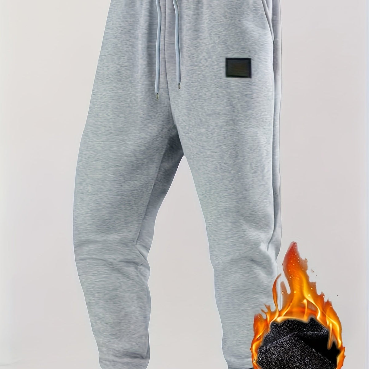 Men's 4-Color Options Compatible Sweatpants - Stretch Knit Joggers with Drawstring Waist, Belt-Like Design | Solid Color Options Black, Gray, Navy, White | Elastic Cuffs and Smooth Legs, Suitable for Gym, Casual, Casual Attir
