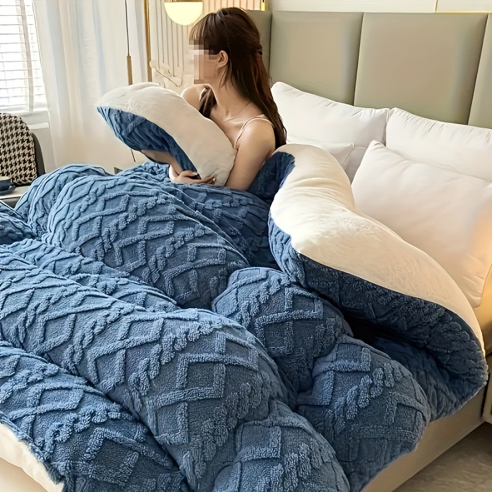 Luxurious Taffeta Comforter | Soft, Thick, and Warm - Machine Washable, Grey Polyester Cover, Microfiber Filling, Medium Weight, All-Season, Perfect for Bedroom, Guest Room, and Hotel Use