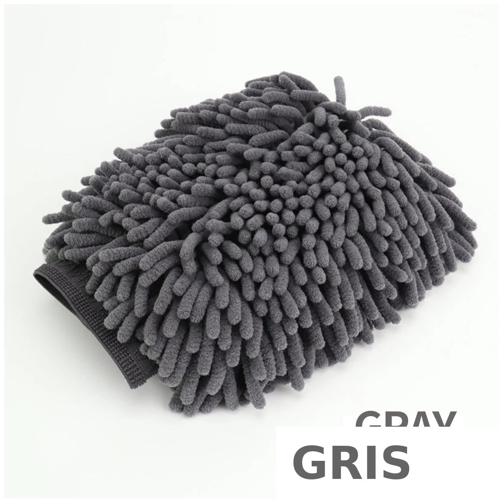 Car Wash Gloves Chenille Glove Plush Rags Thickened double-sided Car Supplies Cleaning Tools Auto Acessories Car Detailing